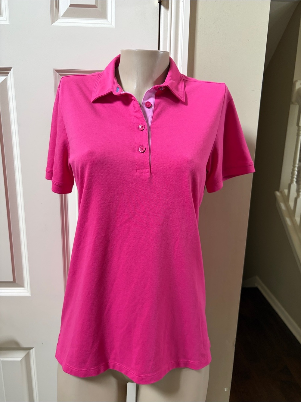 Tommy Bahama Island Zone Hot Pink Polo Shirt, med
